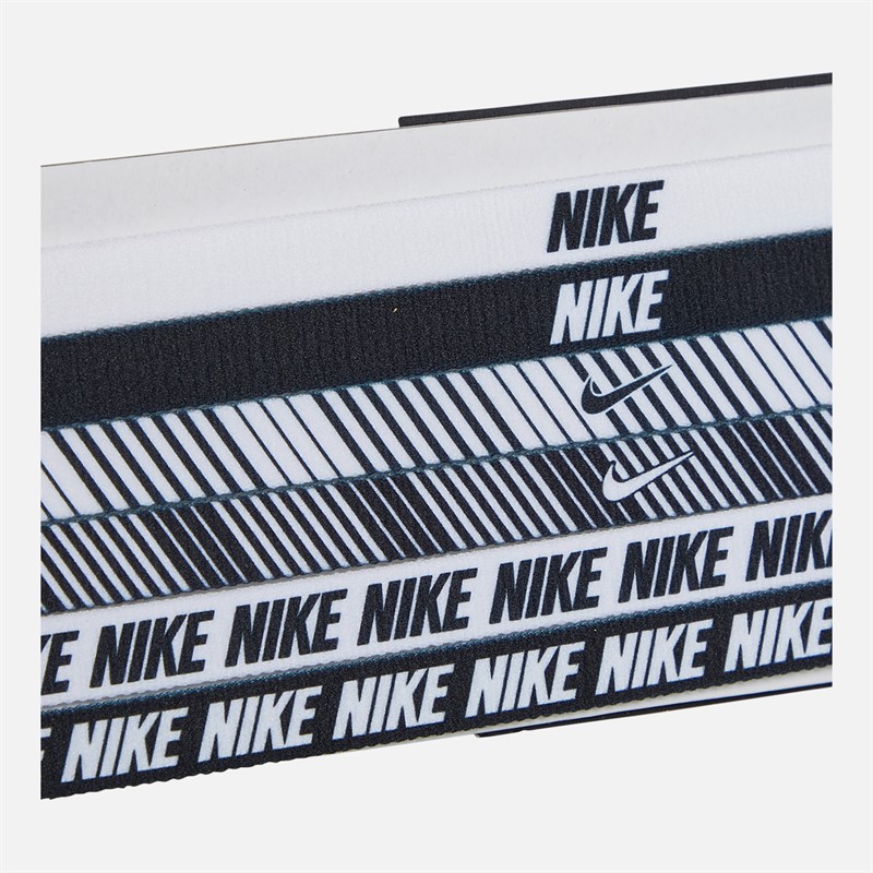 Nike Womens Flex Classic Printed Six Pack Hairbands White/Black/White