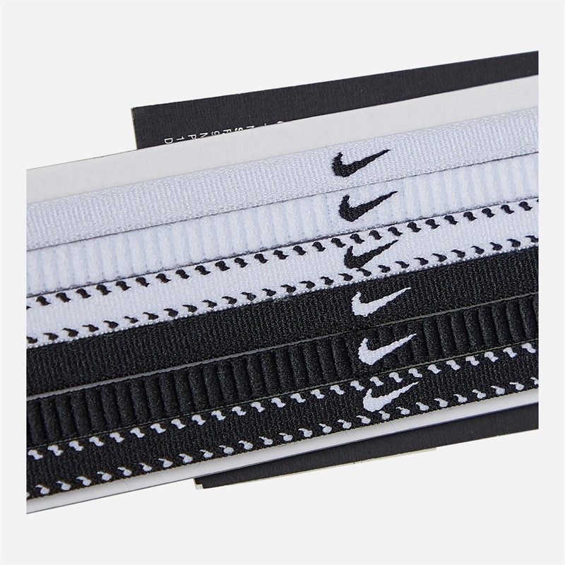 Nike Womens Flex Classic Slim Six Pack Headbands White/Black/White