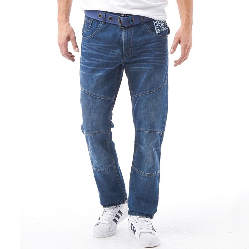 Buy Henleys Mens Regular Jeans With Belt Darkwash
