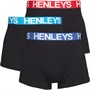 Henleys Mens Three Pack Boxer Trunks Black/Black/Black
