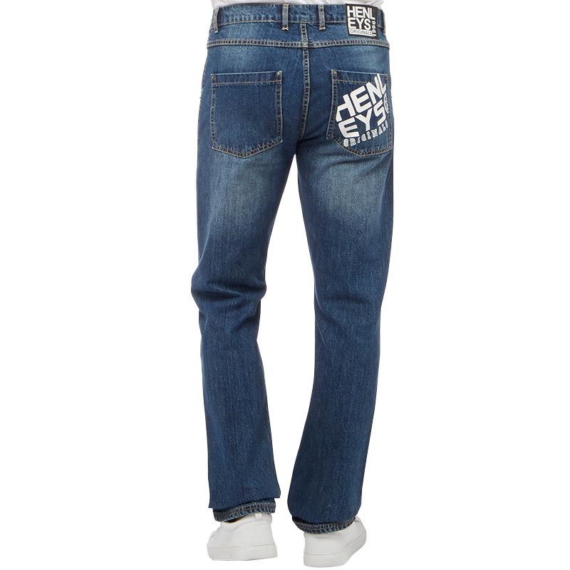 Buy Henleys Mens Studding Jeans Mid Wash