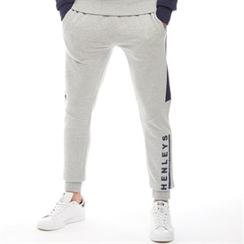 Henleys Heren Hucknall Joggingbroek Gemeleerd Lichtgrijs henleys kopen in de aanbieding