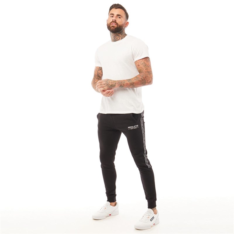 Henleys Męskie Spodnie Joggingu Czarny