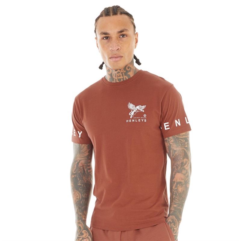 Henleys Mens Henflare T-Shirt Deep Red