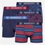 Henleys Mens Rutling Five Pack Boxers Blue/Peacoat/Stripe/Samba