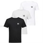 Henleys Mens Triphen Three Pack T-Shirts Black/Grey Marl/White
