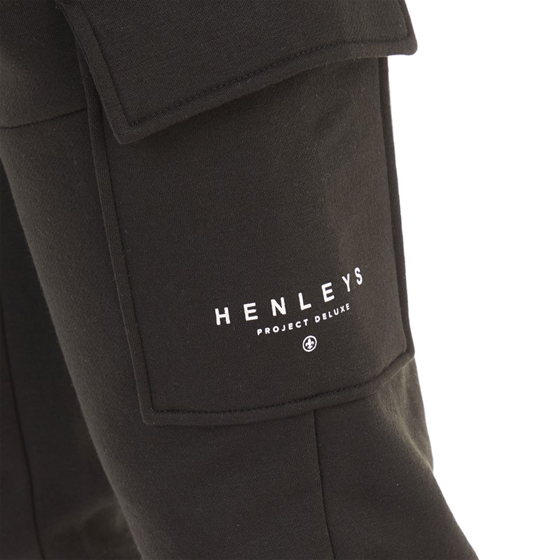 Henleys Mens Moorehen Cargo Joggers Black
