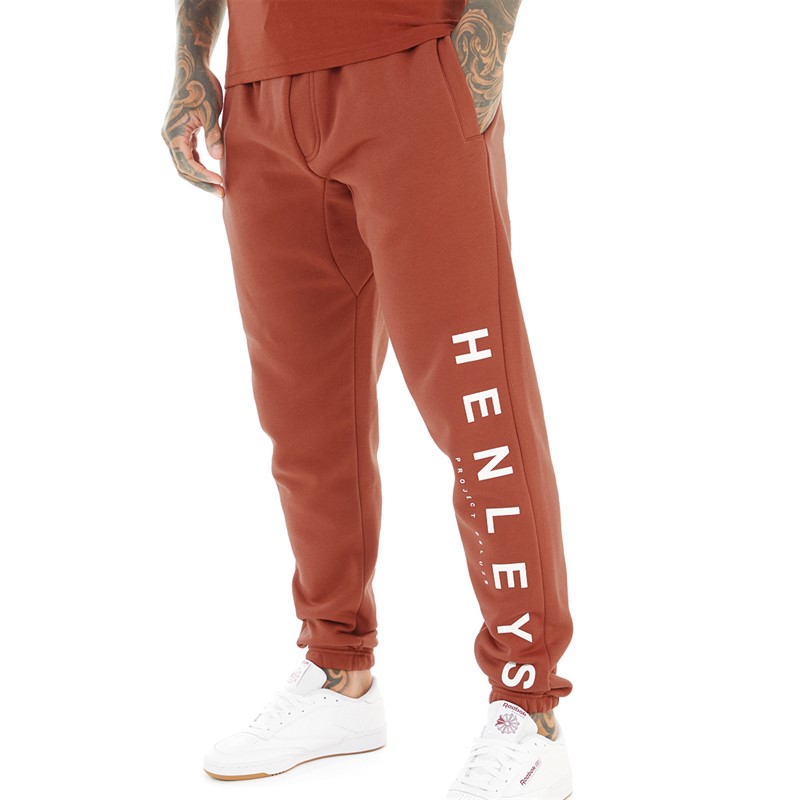 Henleys Mens Classhen Joggers Deep Red