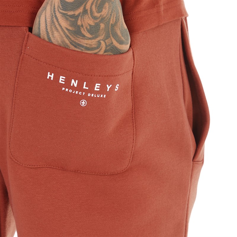 Henleys Mens Classhen Joggers Deep Red