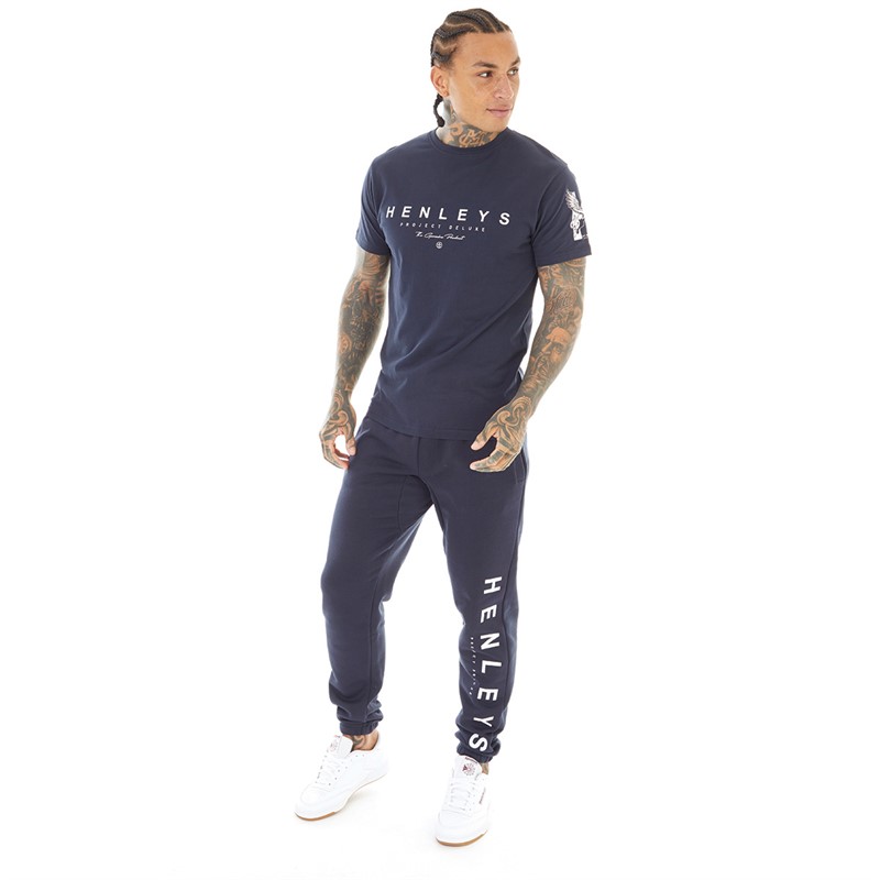 Henleys Mens Classhen Joggers Navy