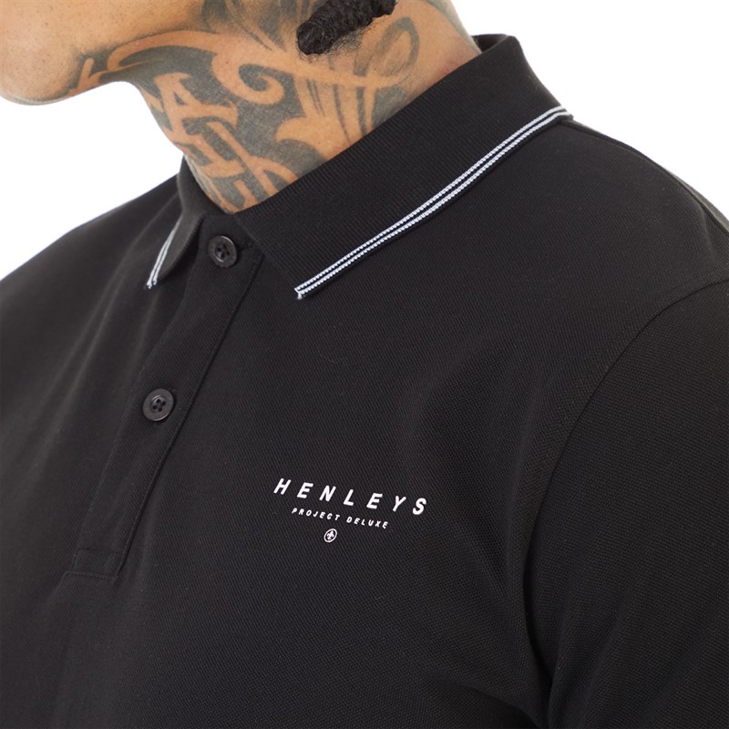 Henleys Mens Kilhen Polo Shirt Black