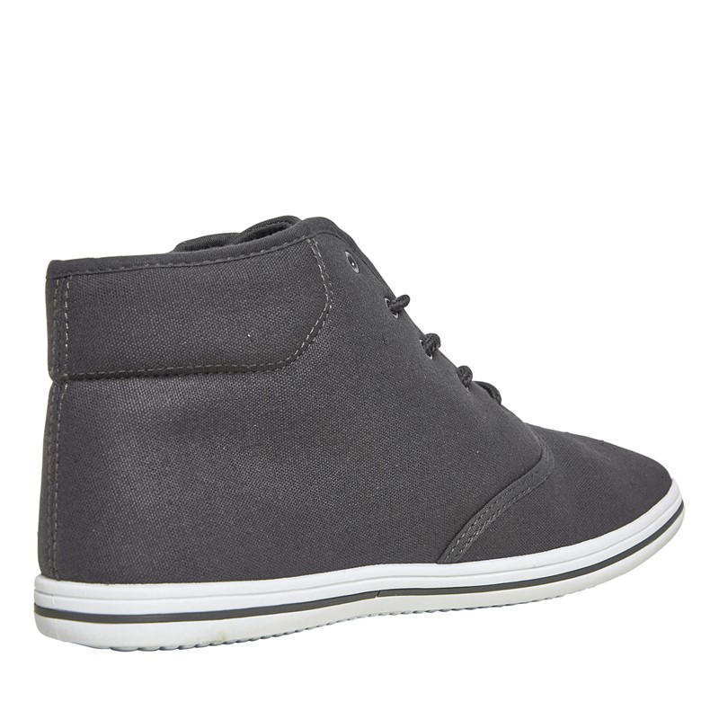 Henleys Mens Bevan High Canvas Pumps Charcoal Grey