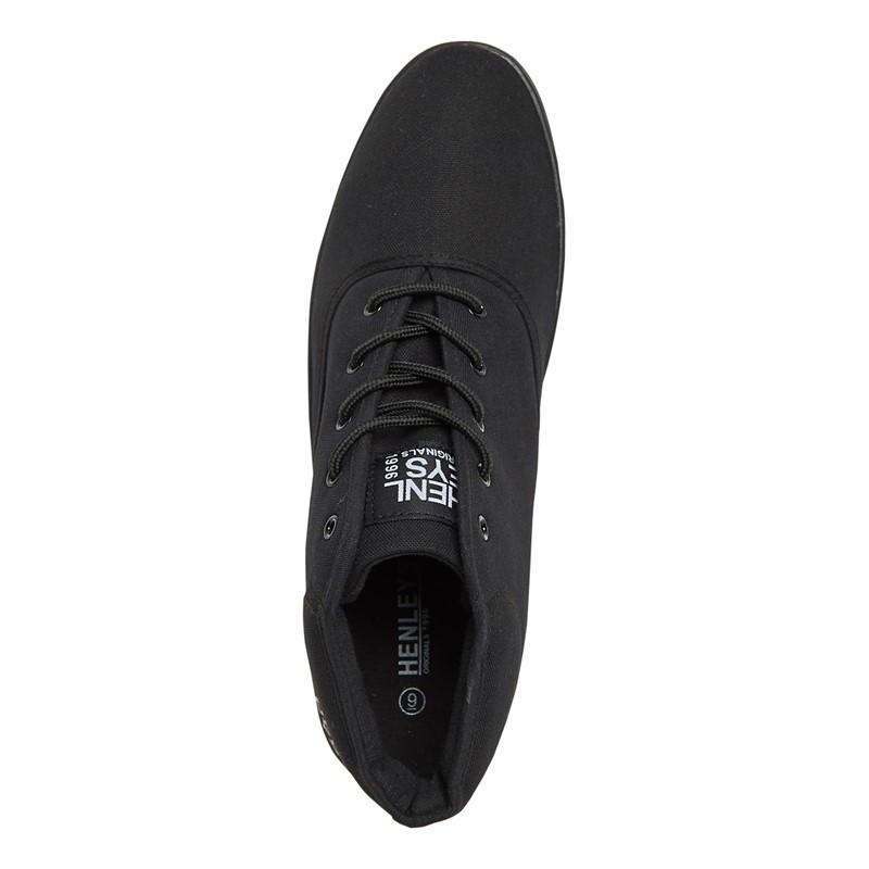 Henleys Mens Bevan High Canvas Pumps Black Mono