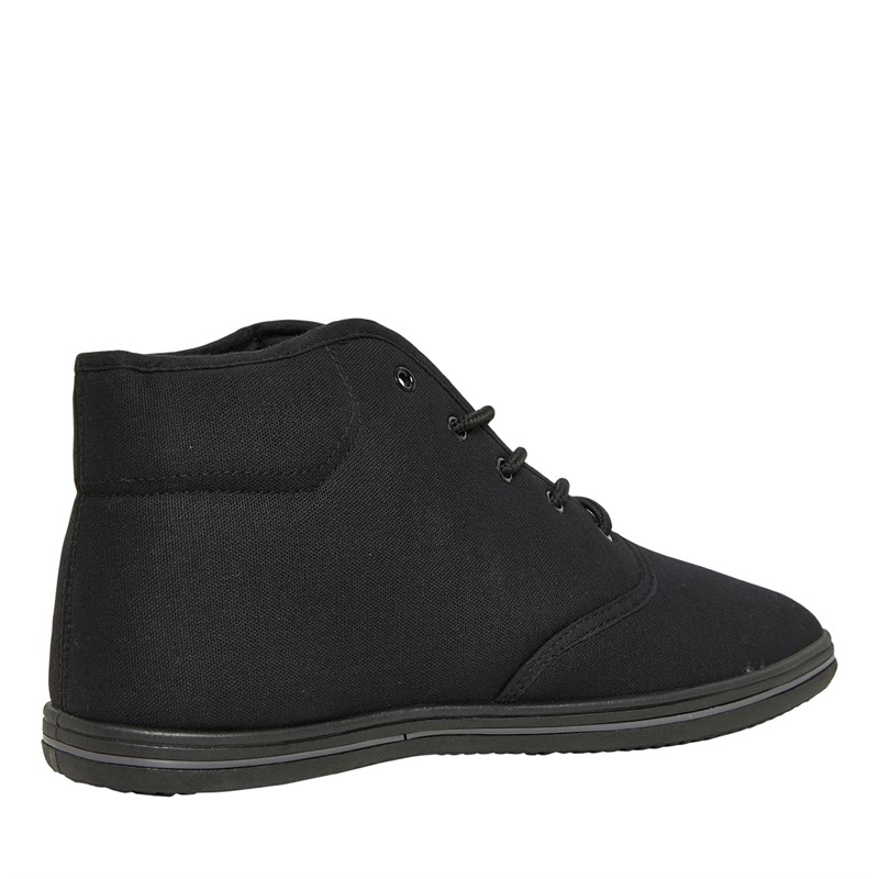 Henleys Mens Bevan High Canvas Pumps Black Mono