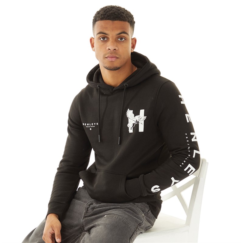 Henleys Mens Kilhen Hoodie Black