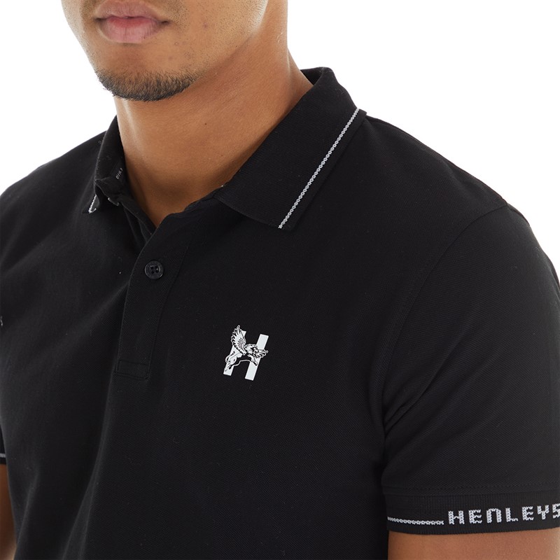 Henleys Mens Hentyme Polo Black