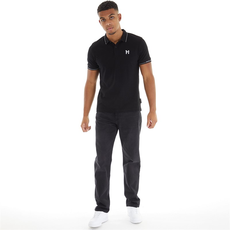 Henleys Mens Hentyme Polo Black