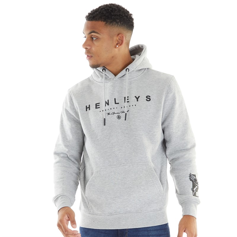 Henleys Mens Hentyme Hoodie Grey Marl