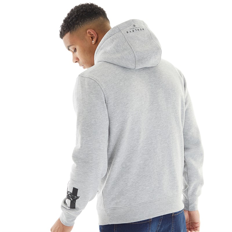 Henleys Mens Hentyme Hoodie Grey Marl