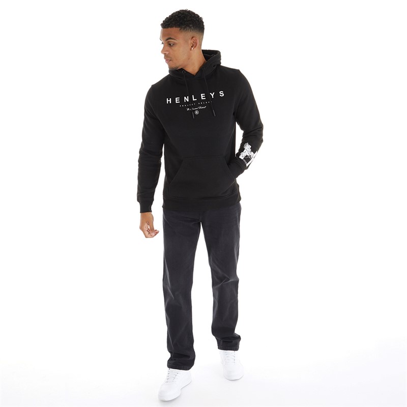 Henleys Mens Hentyme Hoodie Black