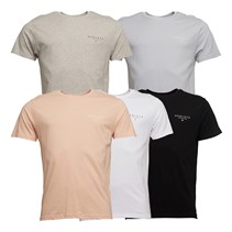 Henleys Mens Hencinq Five Pack Tees Black/White/Grey Marl/Light Pink/Light Blue