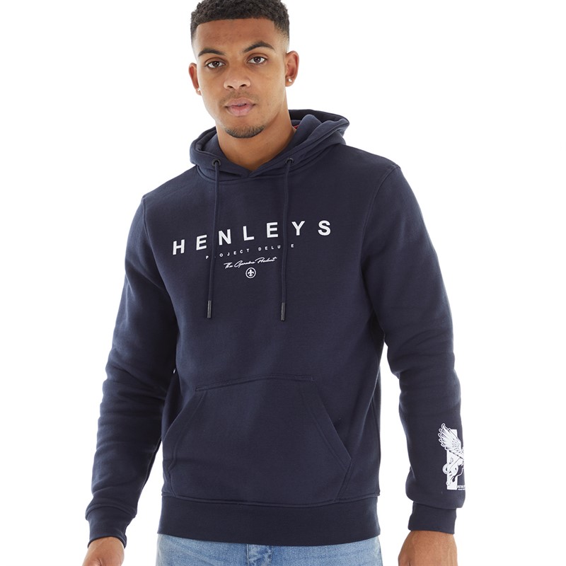 Henleys Mens Hentyme Hoodie Navy