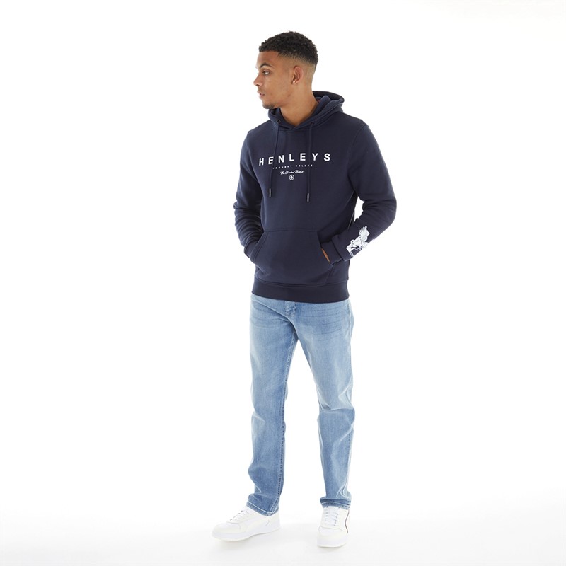 Henleys Mens Hentyme Hoodie Navy