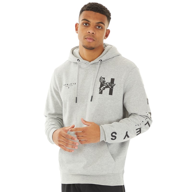 Henleys Mens Kilhen Hoodie Grey Marl