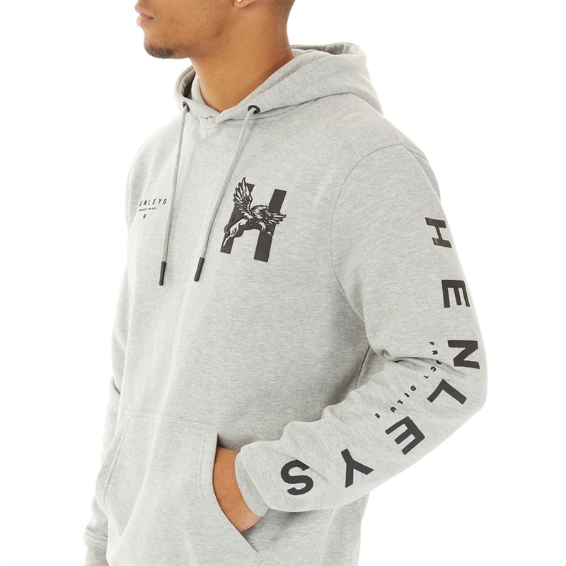 Henleys Mens Kilhen Hoodie Grey Marl