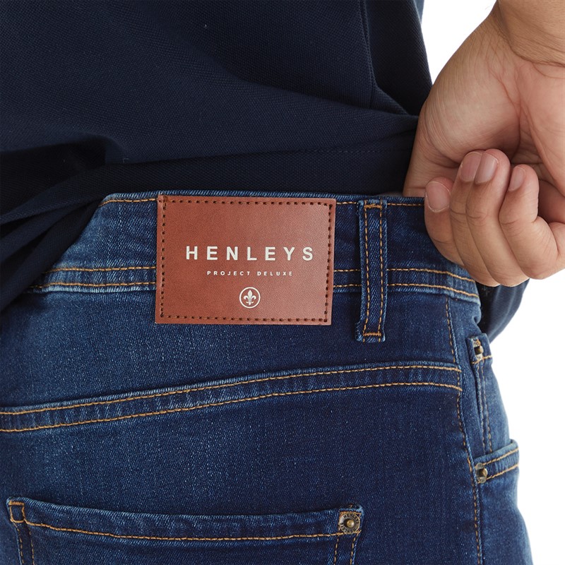 Henleys Mens Breeze Straight Fit Jeans Dark Wash