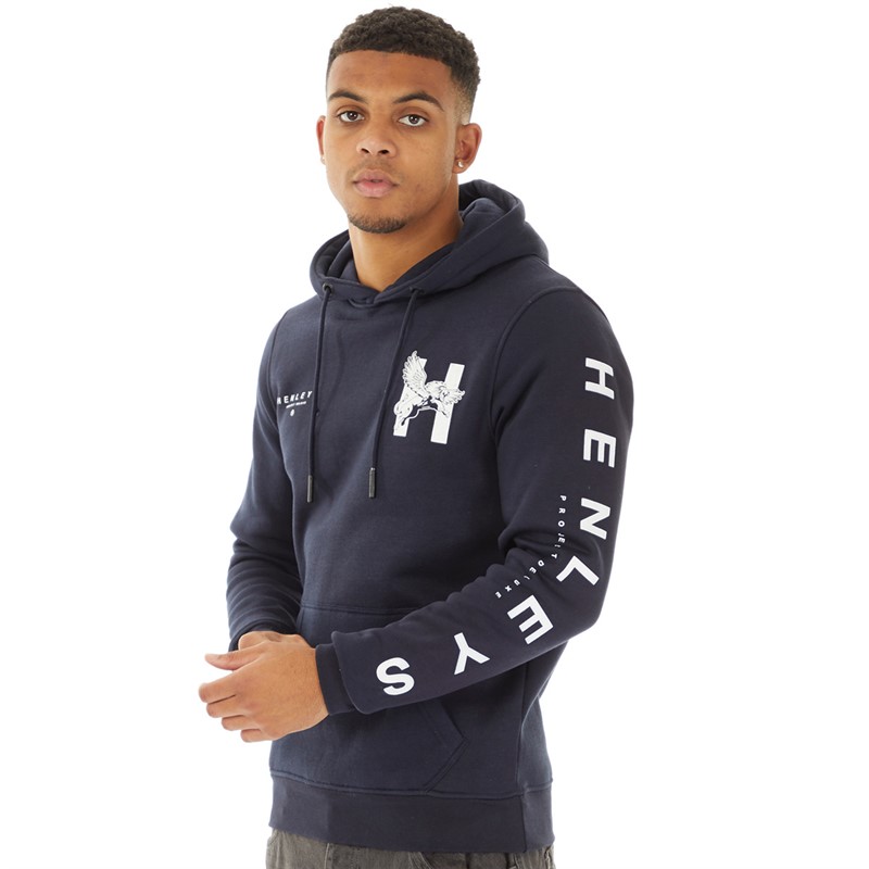 Henleys Mens Kilhen Hoodie Navy