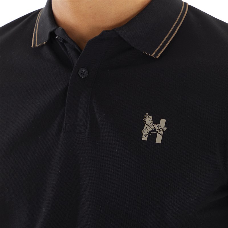 Henleys Mens Henflare Polo Black