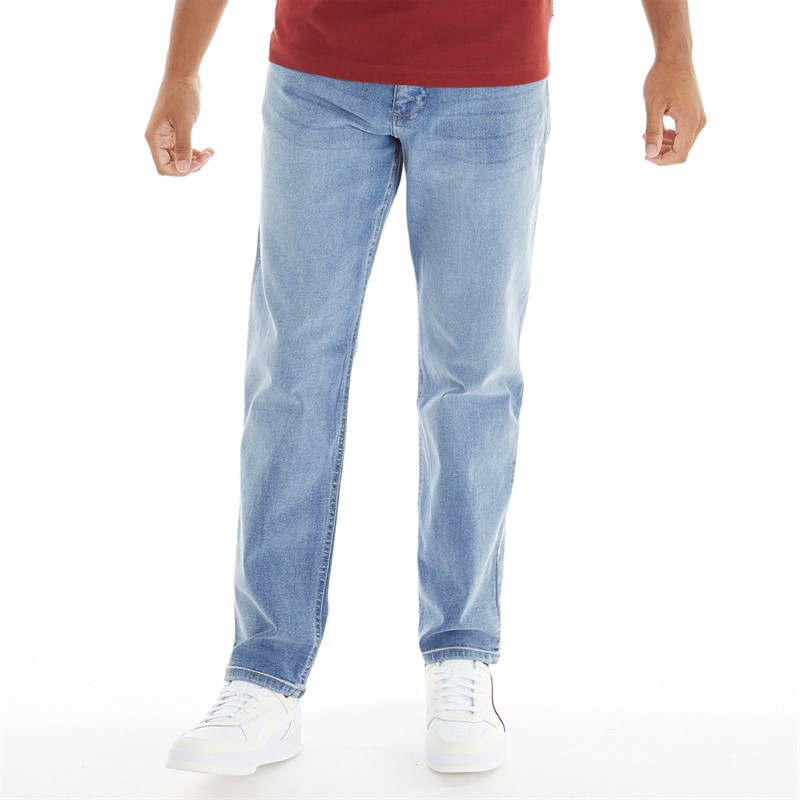 Henleys Mens Breeze Straight Fit Jeans Light Wash