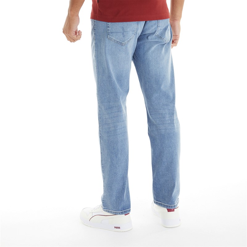 Henleys Mens Breeze Straight Fit Jeans Light Wash