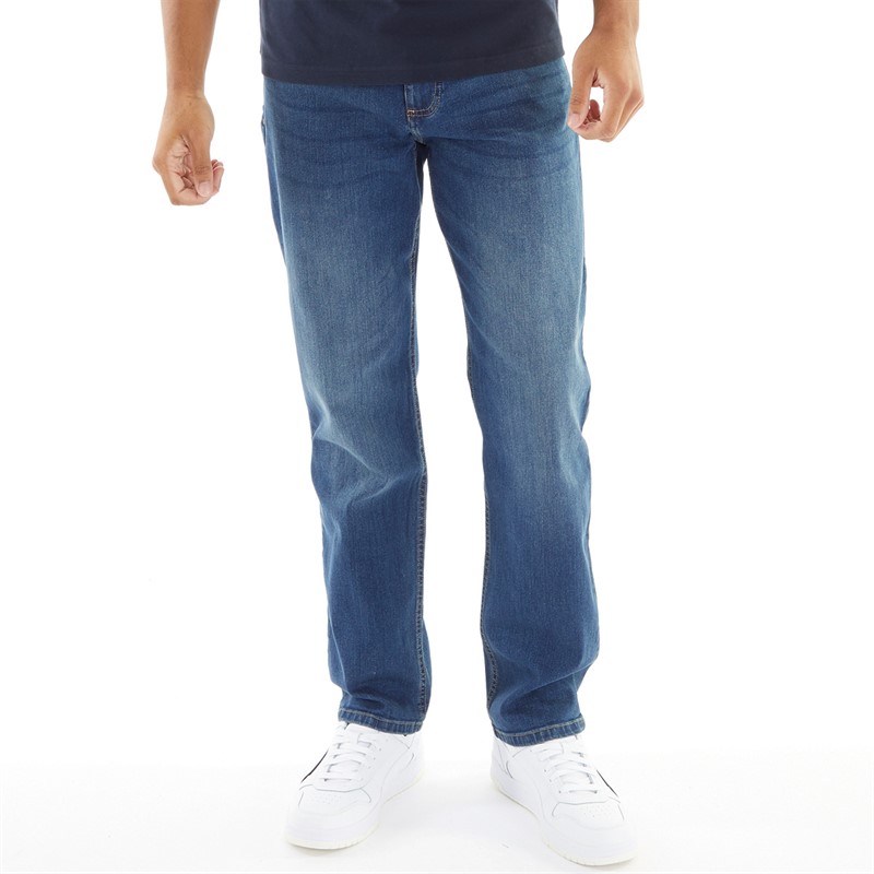 Henleys Mens Breeze Straight Fit Jeans Stone Wash