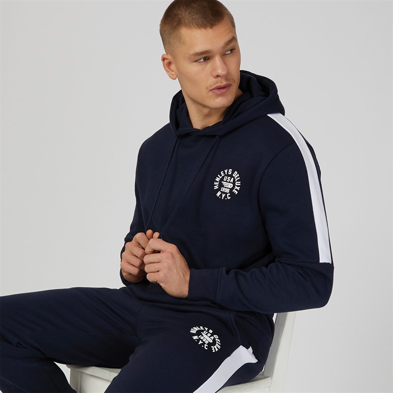 Henleys Mens Clayer Hoodie Navy