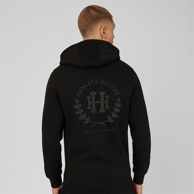 Henleys Mens Alston Hoodie Black