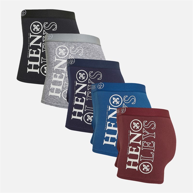 Henleys Mens Kelmack Five Pack Boxers Multi