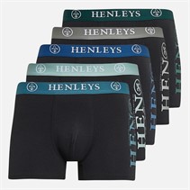 Henleys Mens Kelmack Five Pack Boxers Black Multi