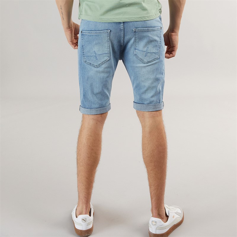 Henleys Mens Flex Denim Shorts Light Wash