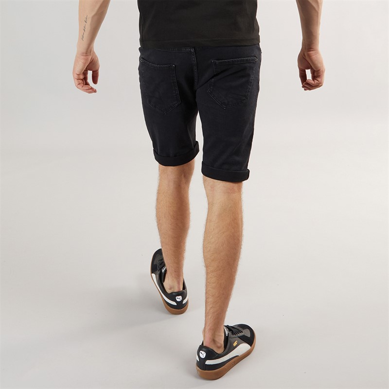 Henleys Mens Flex Denim Shorts Washed Black