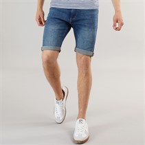 Henleys Mens Flex Denim Shorts Stone Wash