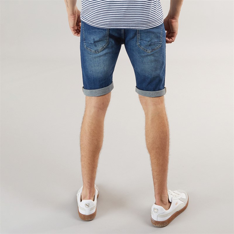Henleys Mens Flex Denim Shorts Stone Wash