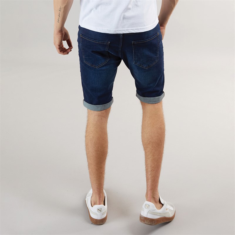 Henleys Mens Flex Denim Shorts Dark Wash