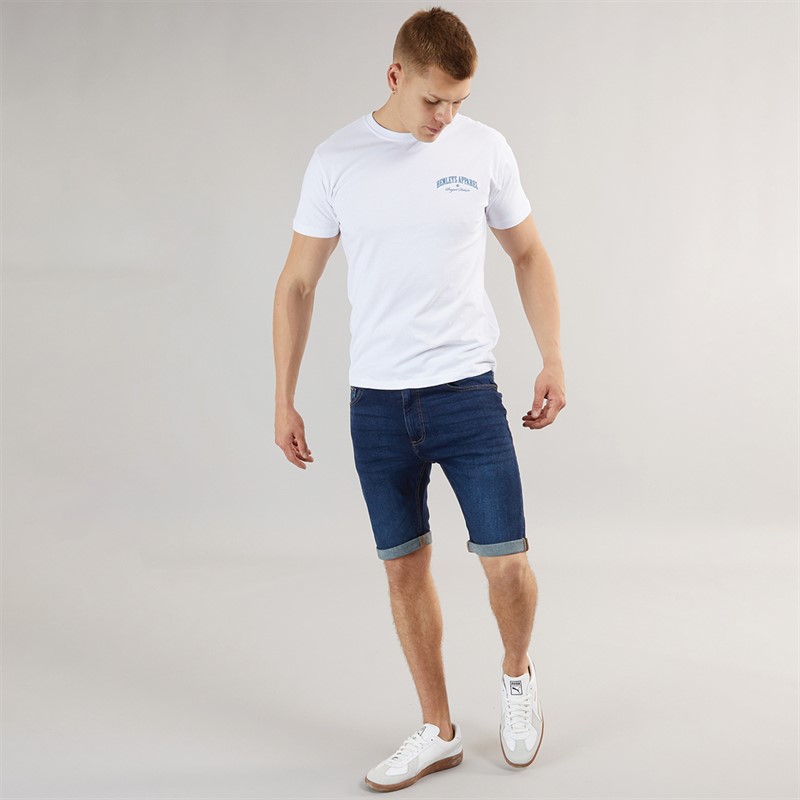 Henleys Mens Flex Denim Shorts Dark Wash