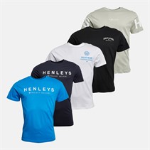 Henleys Herre Multhen Fem Pakke T-shirts Assorteret