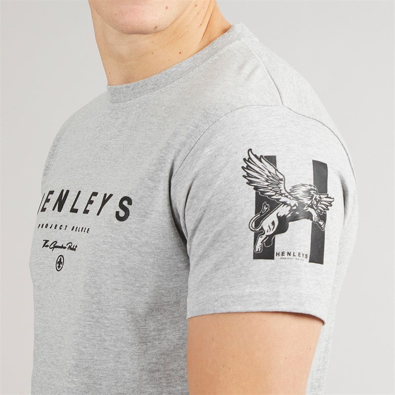 Henleys Mens Henley Hentyme T-Shirt Light Grey Marl