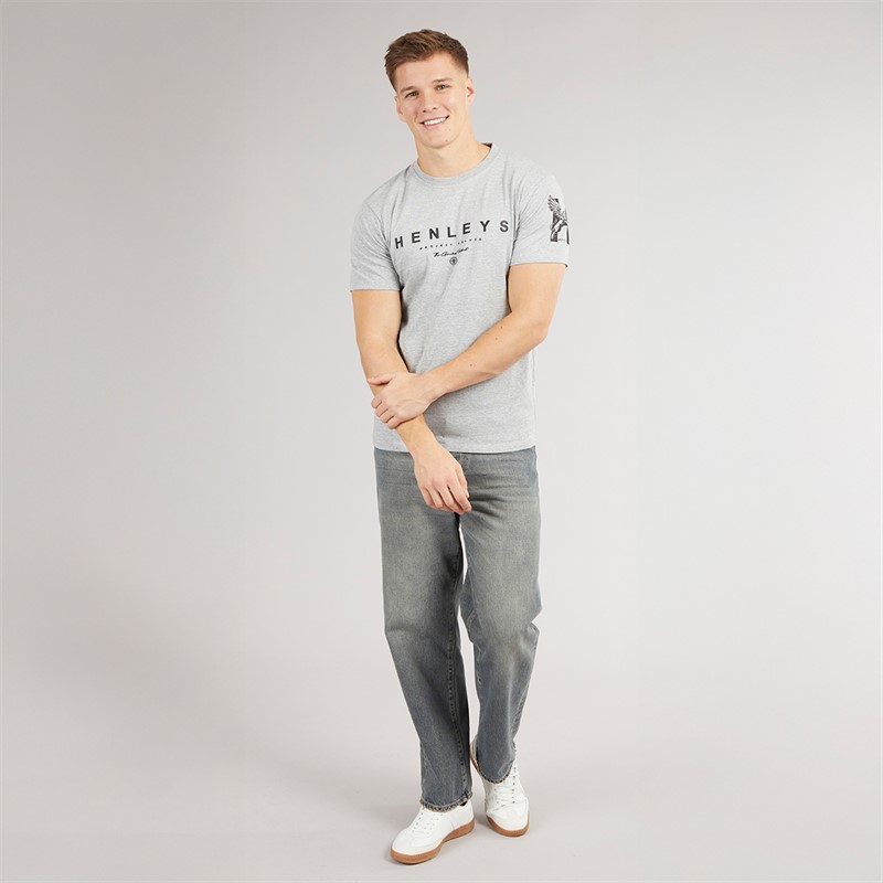 Henleys Mens Henley Hentyme T-Shirt Light Grey Marl