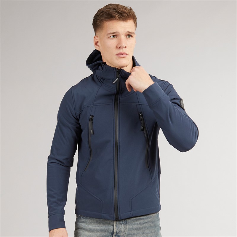 Henleys Mens Expand Soft Shell Jacket Navy