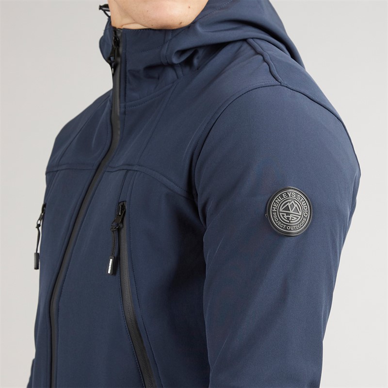 Henleys Mens Expand Soft Shell Jacket Navy